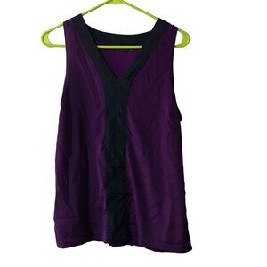 THE LIMITED PURPLE NAVY SLEEVELESS BLOUSE WOMENS LARGE